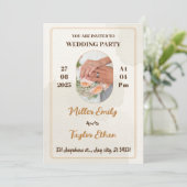 エレガント結婚の指輪で生結婚成する 招待状 (スタンド正面)