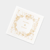 エレガント結婚の 箔ナプキン (左)