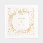 エレガント結婚の 箔ナプキン (正面)