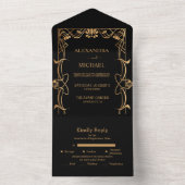 エレガント結婚アールヌーボー オールインワン招待状 (内側)