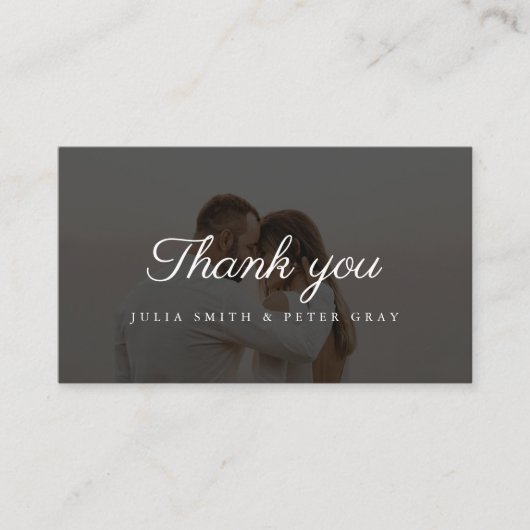 エレガント結婚カスタム写真のサンキューカード エンクロージャーカード (正面)