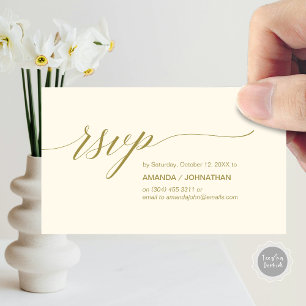 エレガント結婚クラシックパーティの招待状RSVP エンクロージャーカード