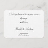 エレガント結婚シンプルスクリプトの詳細QRコード エンクロージャーカード (裏面)