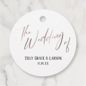 エレガント結婚シンプルバラ金ゴールドタイポグラフィ フェイバータグ (裏面)