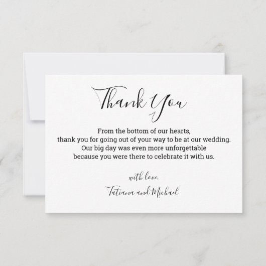 エレガント結婚シンプル台本の写真3 サンキューカード (裏面)