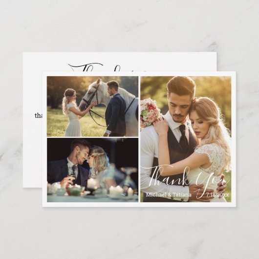 エレガント結婚シンプル台本の写真3 サンキューカード (正面/裏面)