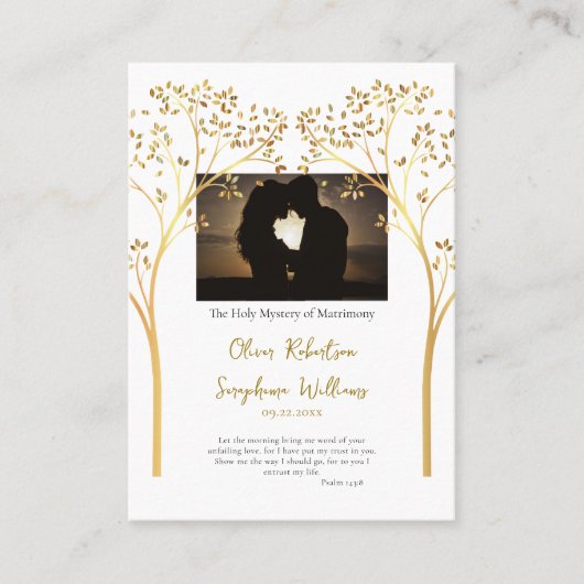 エレガント結婚シンプル祈りの言葉カード プレイスカード (正面)