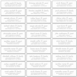 エレガント結婚シンプルChicのゲスト名のアドレス シール