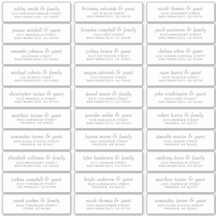 エレガント結婚シンプルChicのゲスト名のアドレス シール