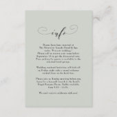 エレガント結婚シンプルSage Greenの情報カード エンクロージャーカード (正面)