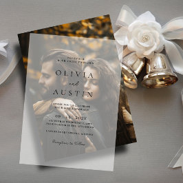 エレガント結婚トレンディー ベラム紙招待状