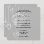 エレガント結婚ハート 招待状 (正面/裏面)