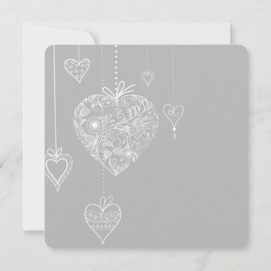 エレガント結婚ハート 招待状 (裏面)