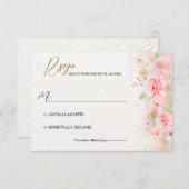 エレガント結婚バラ 出欠カード (正面/裏面)