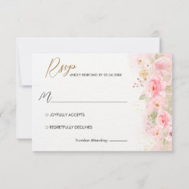 エレガント結婚バラ 出欠カード