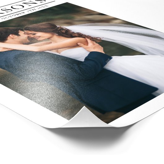 エレガント結婚パーソナライズされたタイポグラフィの写真 フォトプリント            (角)