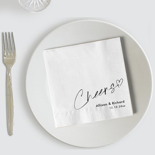 エレガント結婚パーソナライズされた応援 スタンダードカクテルナプキン