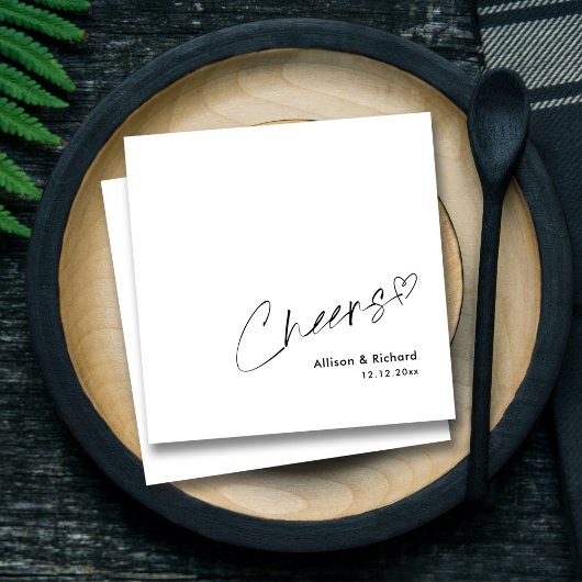 エレガント結婚パーソナライズされた応援 スタンダードカクテルナプキン