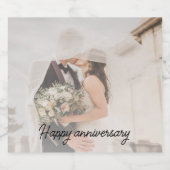 エレガント結婚パーソナライズされた記念写真 スパークリングワインラベル (シングルラベル)