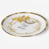 エレガント結婚パーソナライズされた ペーパープレート (アングル)