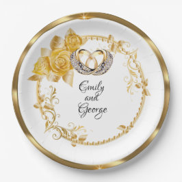 エレガント結婚パーソナライズされた ペーパープレート