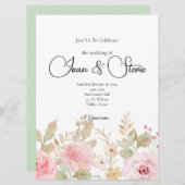 エレガント結婚パーソナライズされた 招待状 (正面/裏面)