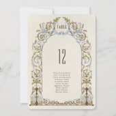エレガント結婚ビクトリアンフローラ座席表 招待状 (正面)