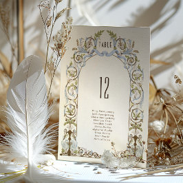 エレガント結婚ビクトリアンフローラ座席表 招待状