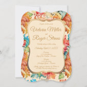 エレガント結婚ビクトリアンフローラ 招待状 (正面)