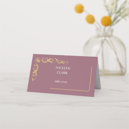 エレガント結婚ビクトリアン座席表 プレイスカード (正面)