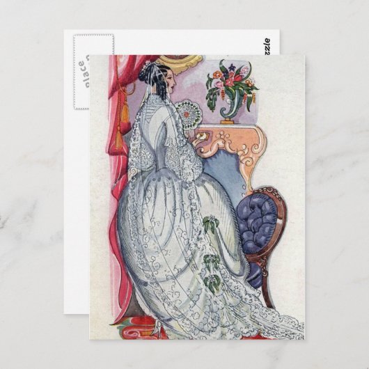 エレガント結婚ビクトリアン花嫁の葉書 – ヴィンテージ ポストカード (正面/裏面)