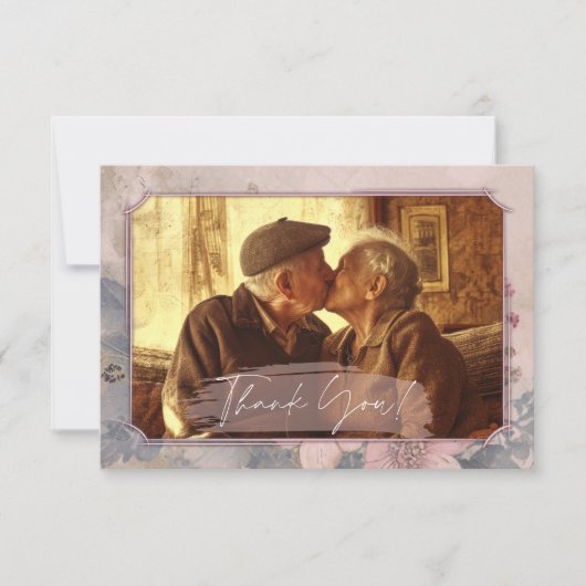 エレガント結婚ファッションドサンキューカード サンキューカード (正面)