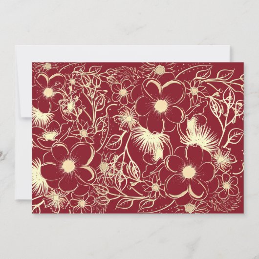 エレガント結婚フェイク金ゴールド セーブザデート (裏面)