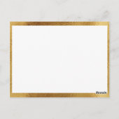 エレガント結婚フェイク金ゴールド ポストカード (裏面)