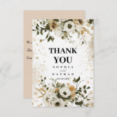 エレガント結婚フローラサンキューカード サンキューカード (正面/裏面)