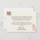 エレガント結婚フローラサンキューカード |植物学 サンキューカード (裏面)