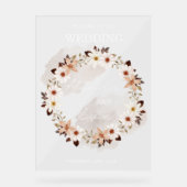 エレガント結婚フローラ徴候 | スクリプトフォント アクリルサイン (正面)