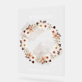 エレガント結婚フローラ徴候 | スクリプトフォント アクリルサイン (傾斜)