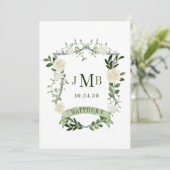 エレガント結婚フローラ紋 招待状 (スタンド正面)