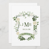 エレガント結婚フローラ紋 招待状 (正面/裏面)