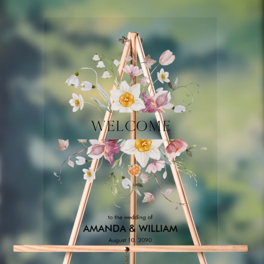 エレガント結婚フローラ アクリルサイン (ニュートラル)