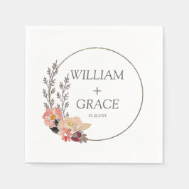 エレガント結婚フローラ スタンダードカクテルナプキン