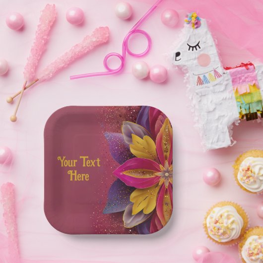 エレガント結婚フローラ ペーパープレート (パーティー)