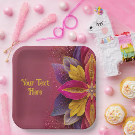 エレガント結婚フローラ ペーパープレート