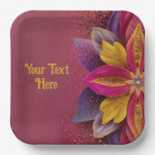 エレガント結婚フローラ ペーパープレート (正面)