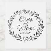 エレガント結婚フローラ ワインラベル (シングルラベル)