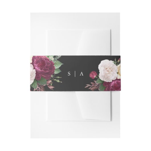 エレガント結婚フローラ 招待状ベリーバンド (正面例)