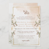エレガント結婚フローラ 招待状 (正面/裏面)