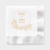 エレガント結婚フローラ 箔ナプキン (正面)