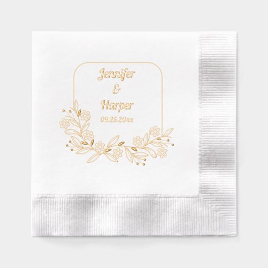 エレガント結婚フローラ 箔ナプキン (正面)